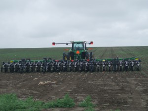 Machine used in potato field - have to keep straight between narrow rows and hills - yikes!
