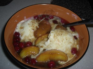 Peach Cranberry Flambe